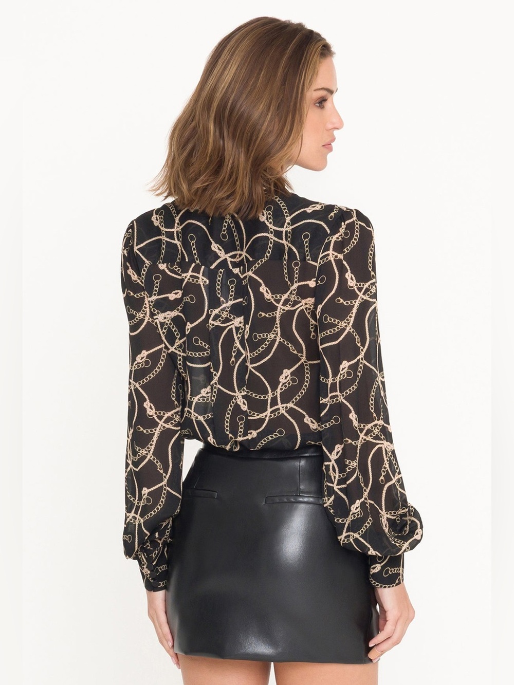 Generation Love MAXWELL ROPE GEORGETTE BLOUSE Sz M NWT - Picture 3 of 3